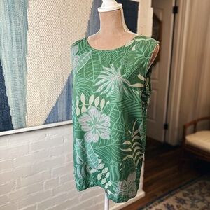 Hawaii Makai Beach Vintage Hawaii Lightweight Green Leaf Tank Top